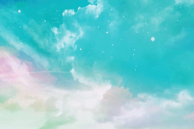 Free vector watercolor pastel sky background