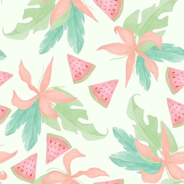 Watercolor pastel summer pattern design