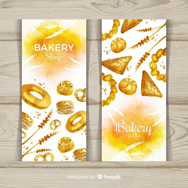 Watercolor pastries banner template