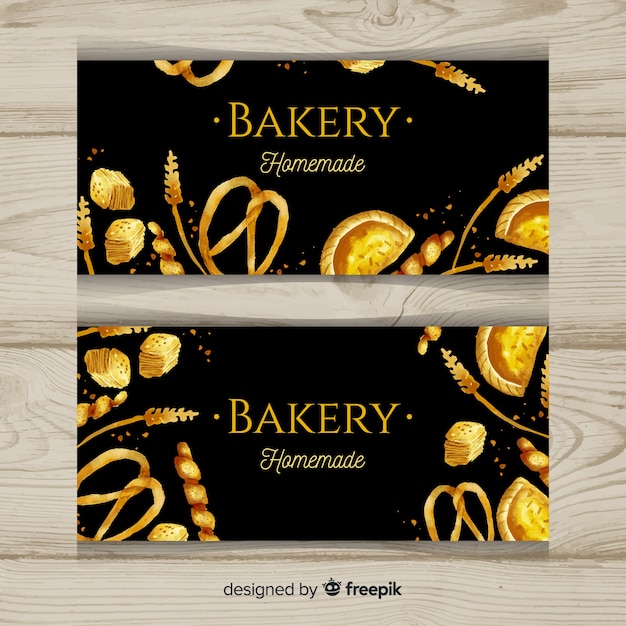 Watercolor pastries banner template