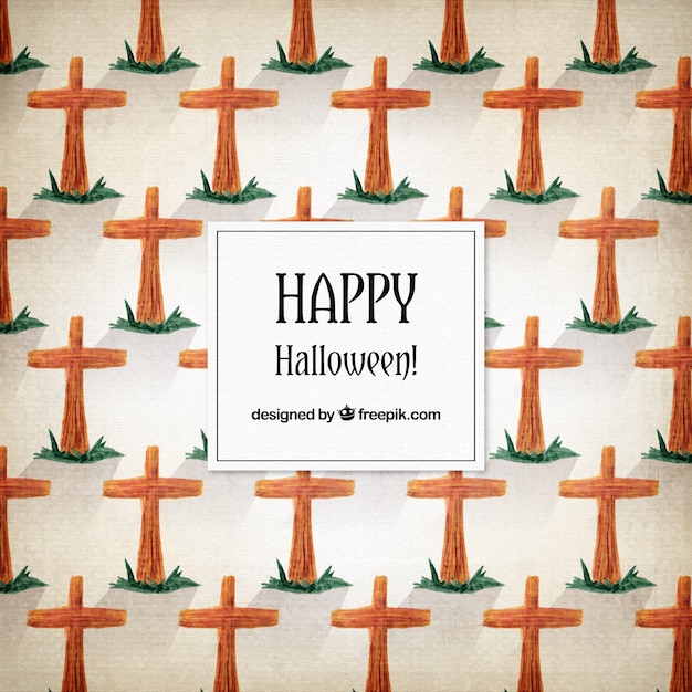 Free vector watercolor pattern of crosses