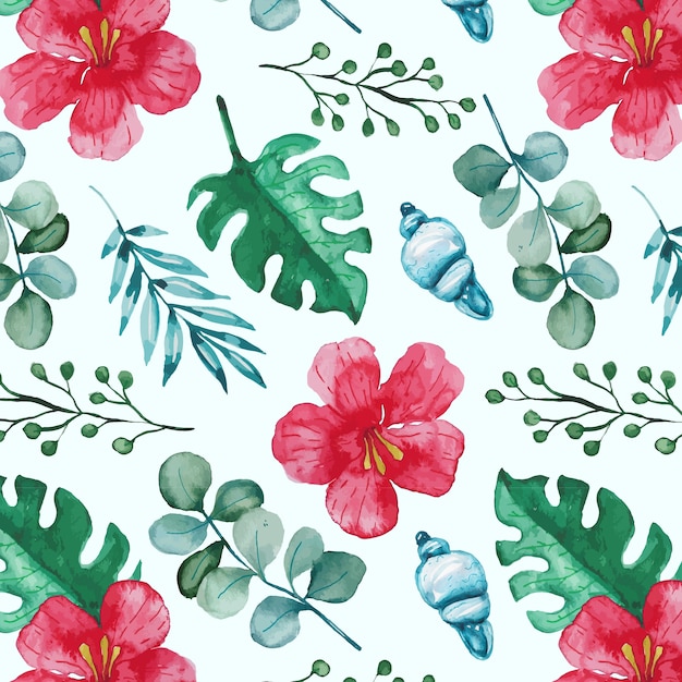 Free vector watercolor pattern design for summer season