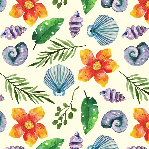 Watercolor pattern design for summer season