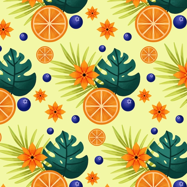 Free vector watercolor pattern design for summertime