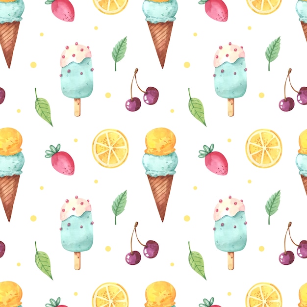 Free vector watercolor pattern design for summertime