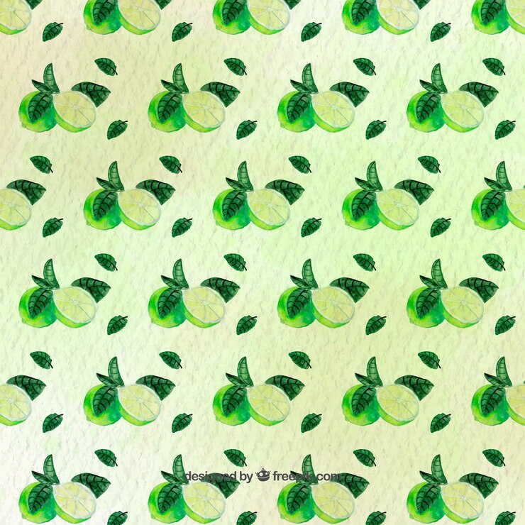 Free Vector watercolor pattern of green limes