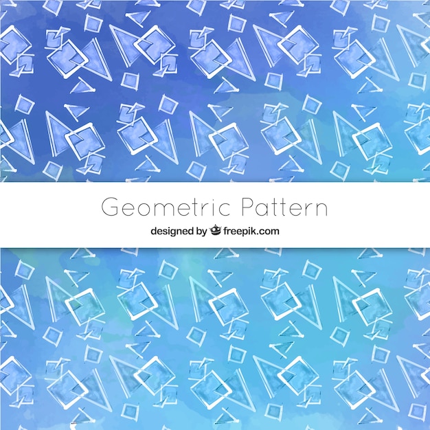 Watercolor pattern with geometric shapes
