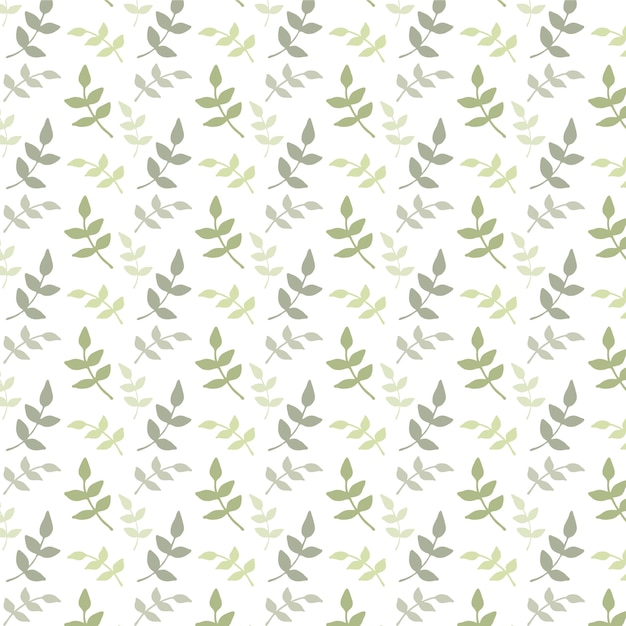 Watercolor pattern with green leaves