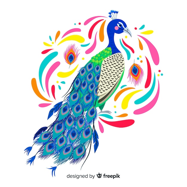 Watercolor peacock background