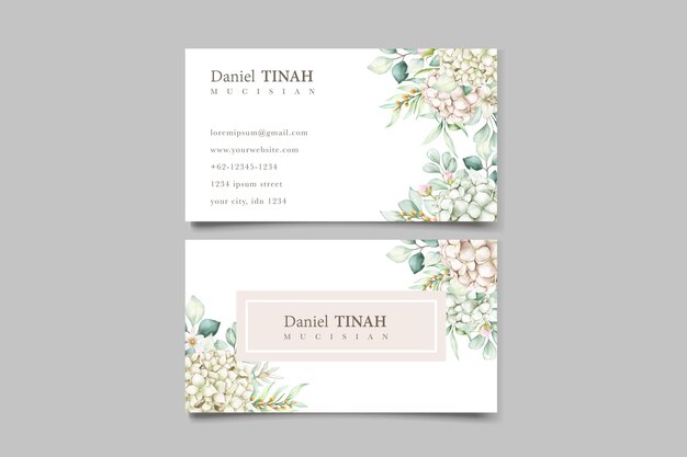 watercolor peonies business card