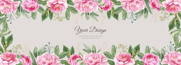 Free vector watercolor peonies wedding invitation card set