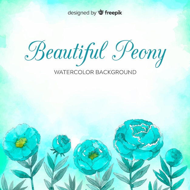 Watercolor peony flower background