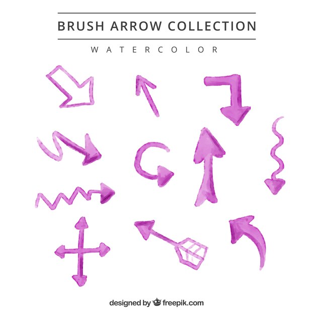 Watercolor pink arrows pack