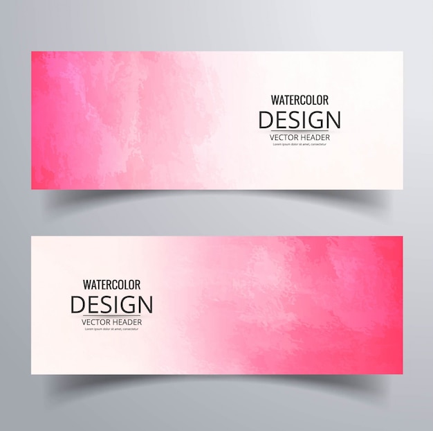 Free vector watercolor pink banners