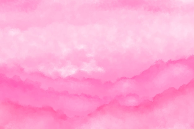 Watercolor pink cotton clouds background