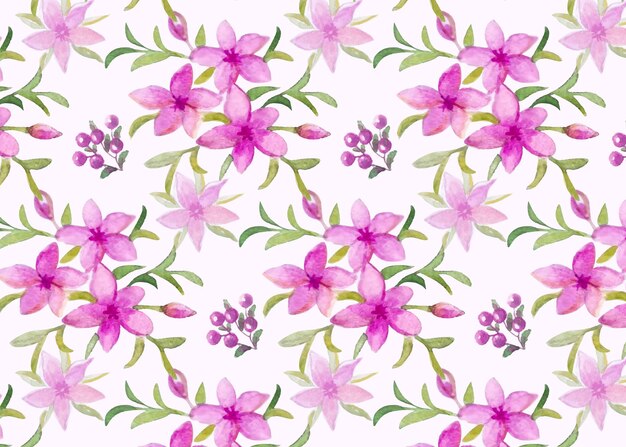 Watercolor pink floral pattern