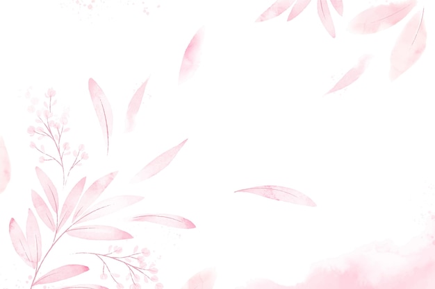 Vettore gratuito sfondo di foglie rosa acquerello