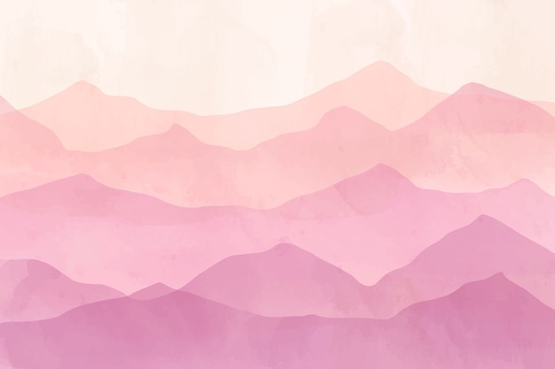 Free vector watercolor pink mountains background