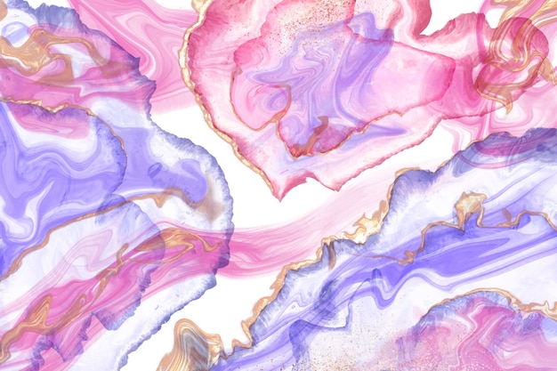 Free vector watercolor pink and purple alcohol ink background