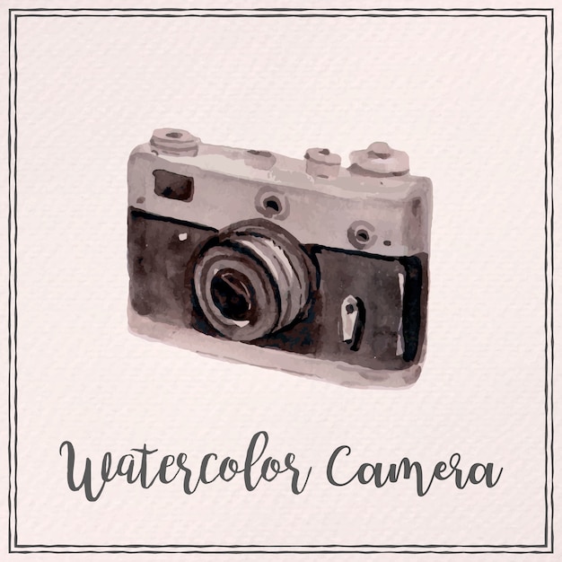 Watercolor polaroid camera background