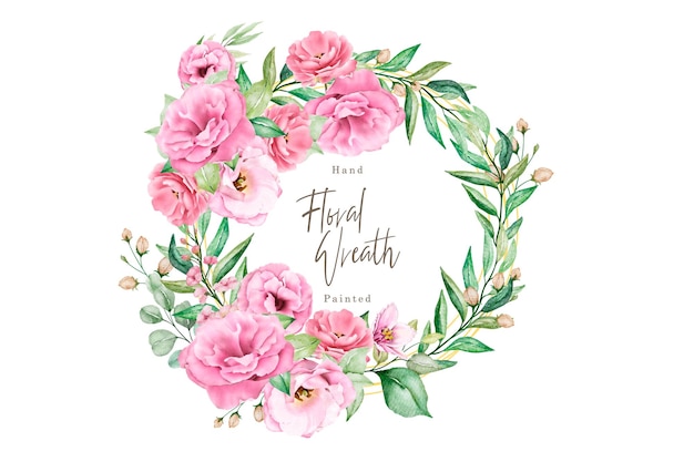 Free vector watercolor poppy floral wreath illustration