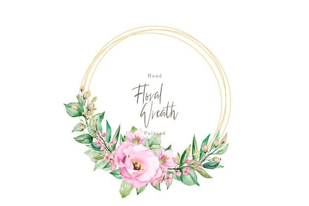 Free vector watercolor poppy floral wreath illustration