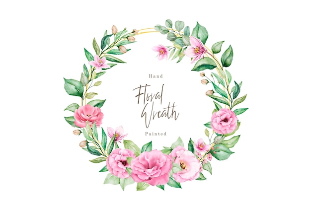 Free vector watercolor poppy floral wreath illustration