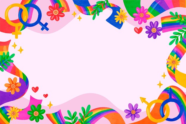 Watercolor pride month background