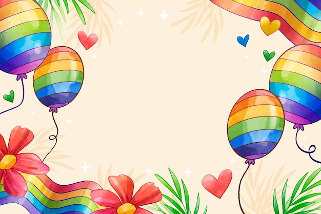 Free vector watercolor pride month lgbt background