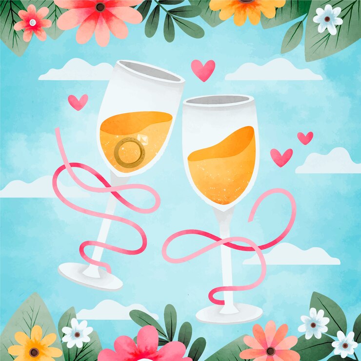 Free Vector watercolor propose day celebration illustration