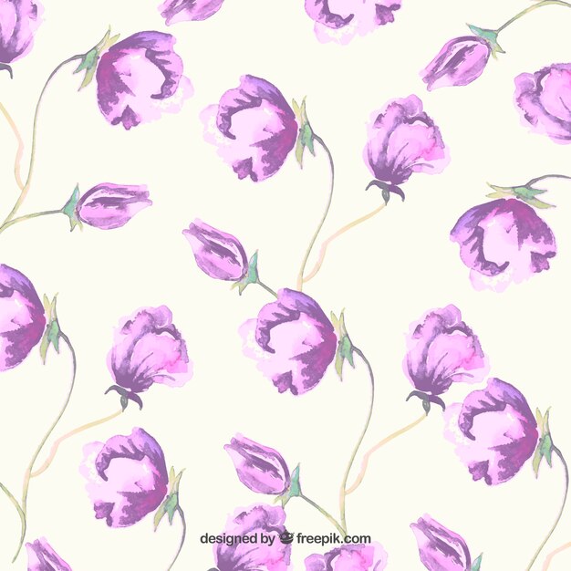 Акварель фиолетовые цветы фон