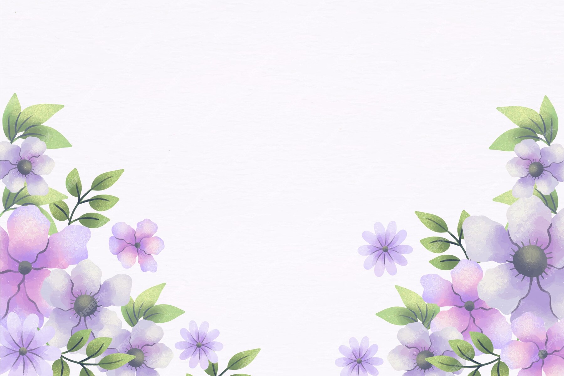 Free Vector | Watercolor purple flowers background