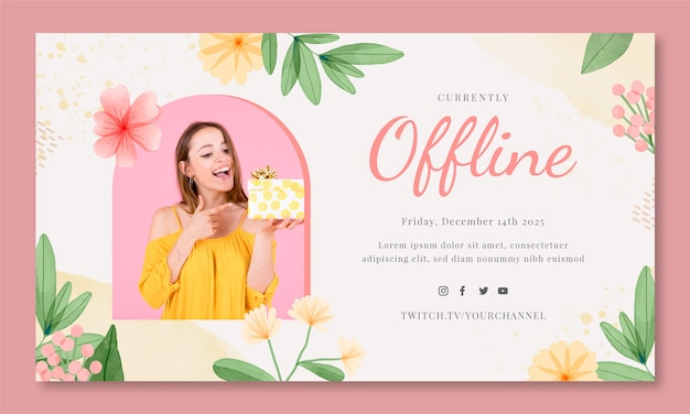 Free vector watercolor quinceañera twitch background