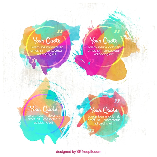 Free vector watercolor quote templates