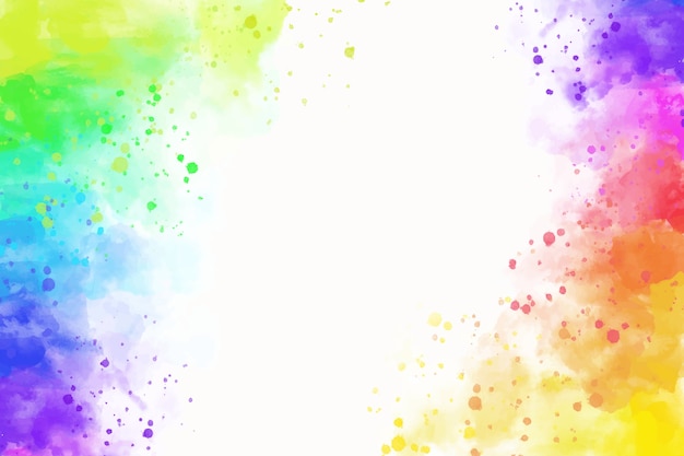 水彩の虹の背景デザイン