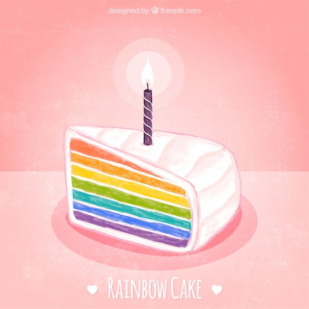 Free vector watercolor rainbow cake