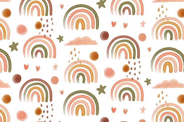 Watercolor rainbow pattern