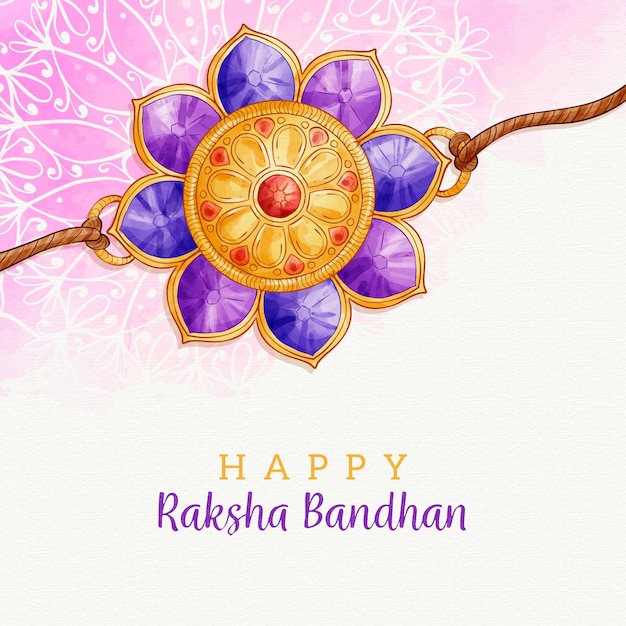 Watercolor raksha bandhan concept