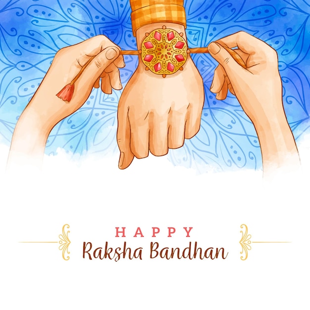 무료 벡터 수채화 raksha bandhan 개념