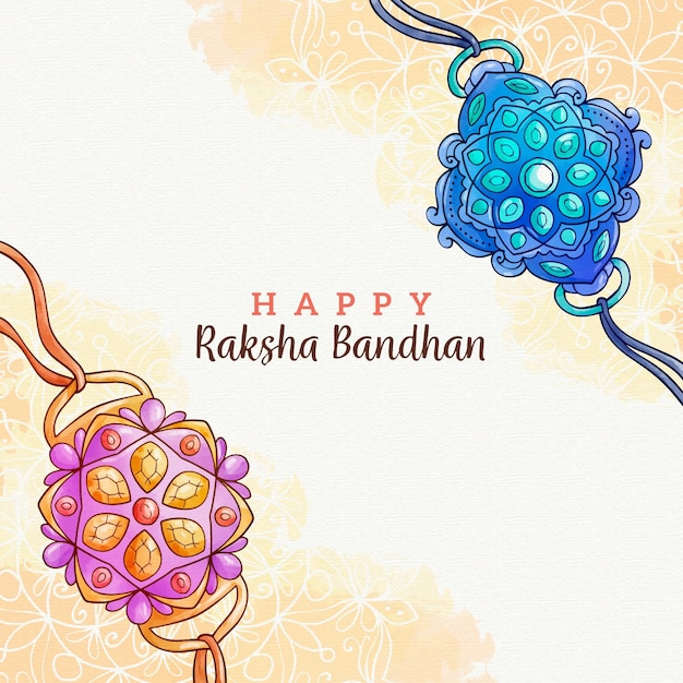 Free Vector watercolor raksha bandhan concept