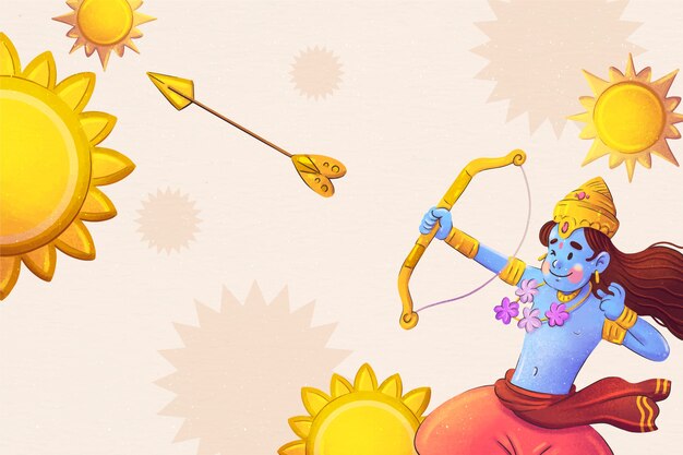 watercolor ram navami background