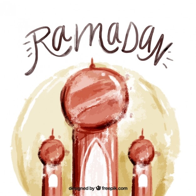 Watercolor ramadan background