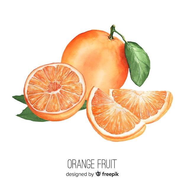 Watercolor realistic orange background