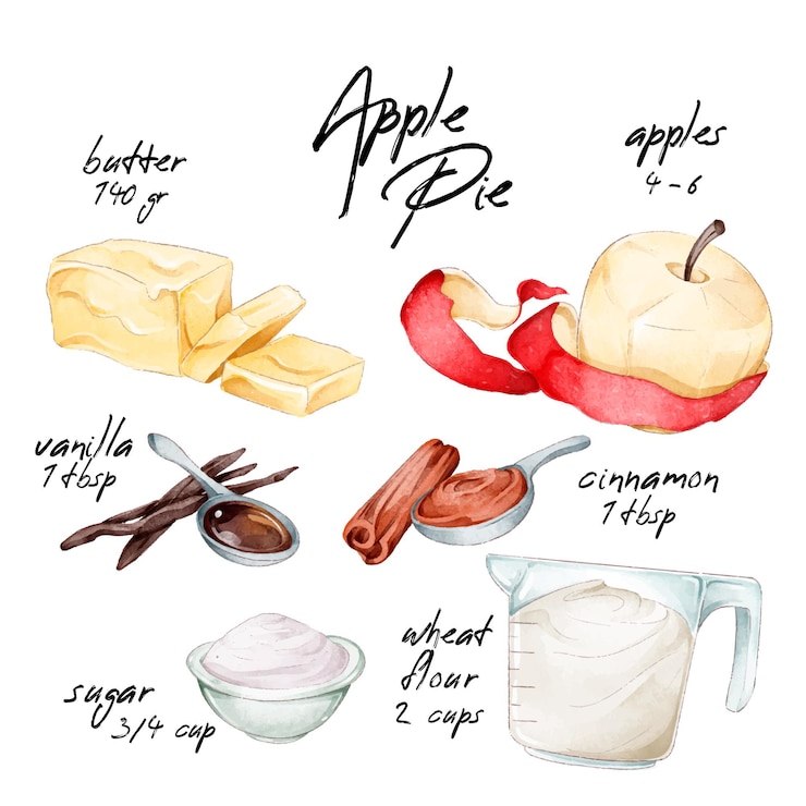 Free Vector watercolor recipes concept