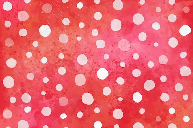 Watercolor red polka dot background