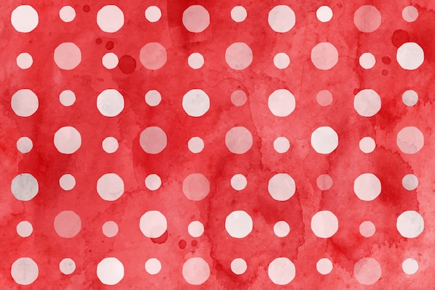 Watercolor red polka dot background