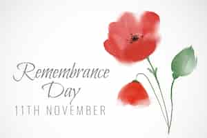 Free vector watercolor remembrance day background