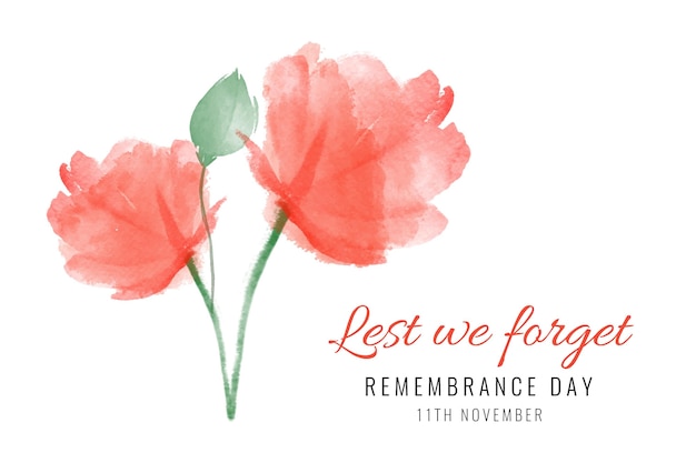 Free vector watercolor remembrance day background