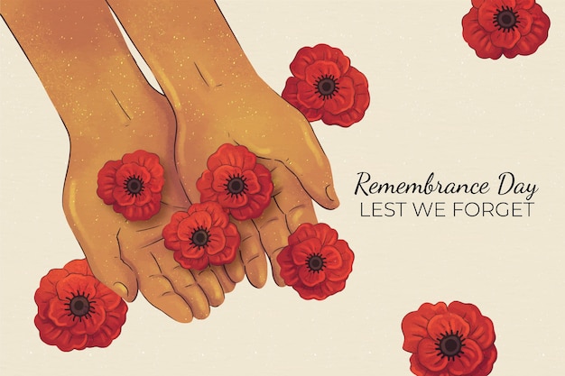 Watercolor remembrance day background