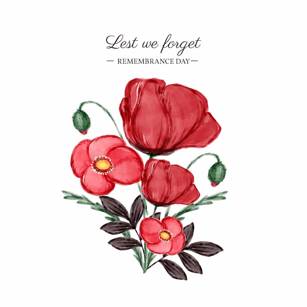 Watercolor remembrance day illustration